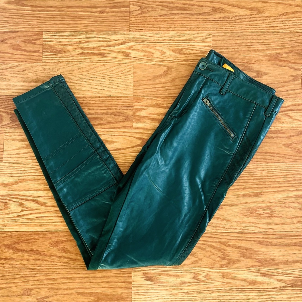 Pilcro & The Letterpress Anthropologie Faux Leather Skinny Moto Pants